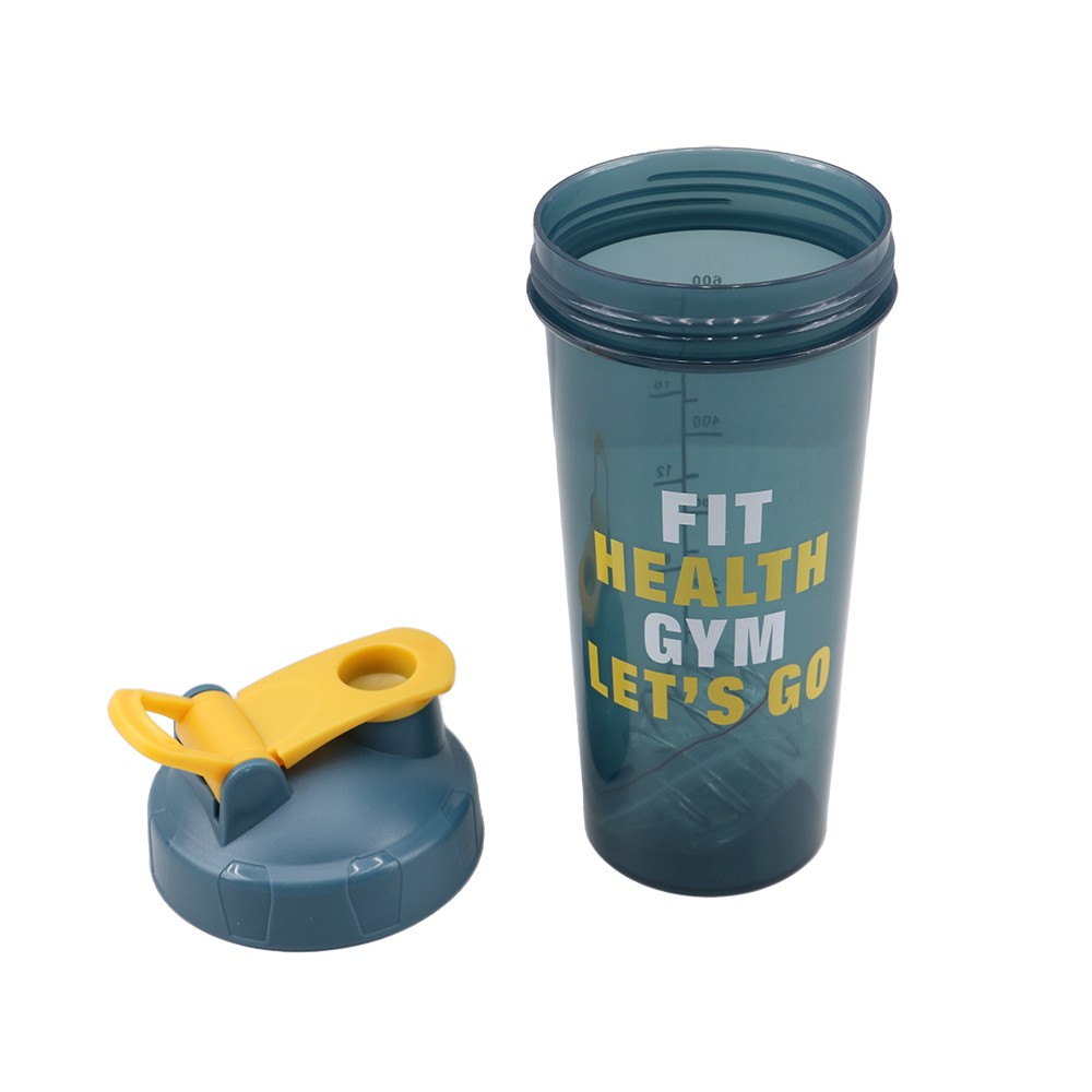 Fitnes Üçün Shaker 600ml Tutuma Sahib Rengli Su qabı