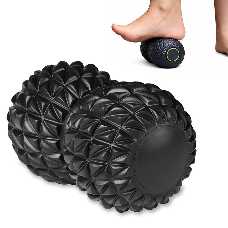 Yoqa üçün ikiqat Sərt Masaj Topu Qara