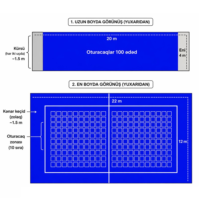 Futbol Meydançası və Oturacaq Zonası Planı